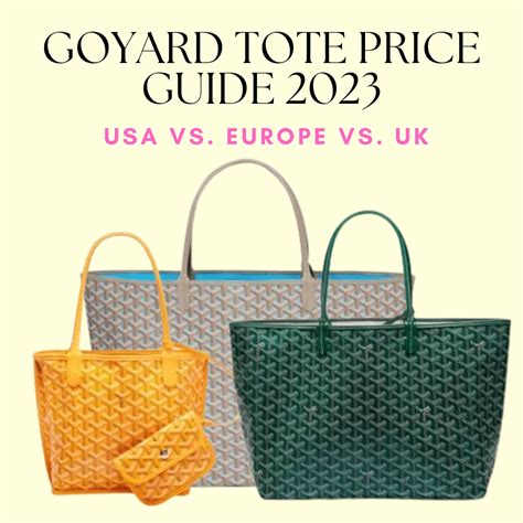 goyard new bag price|goyard 2023 price list.